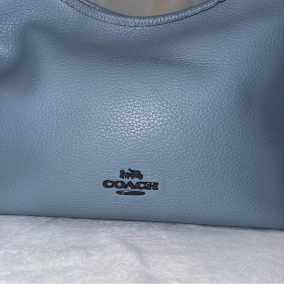 Coach Slate Blue Leather Shoulder Bag - Picture 13 of 13